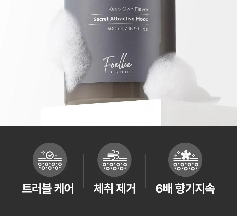 [땀냄새/체취/트러블] 포엘리에 옴므 남자 올인원 퍼퓸 바디워시 500ml 상세페이지 2